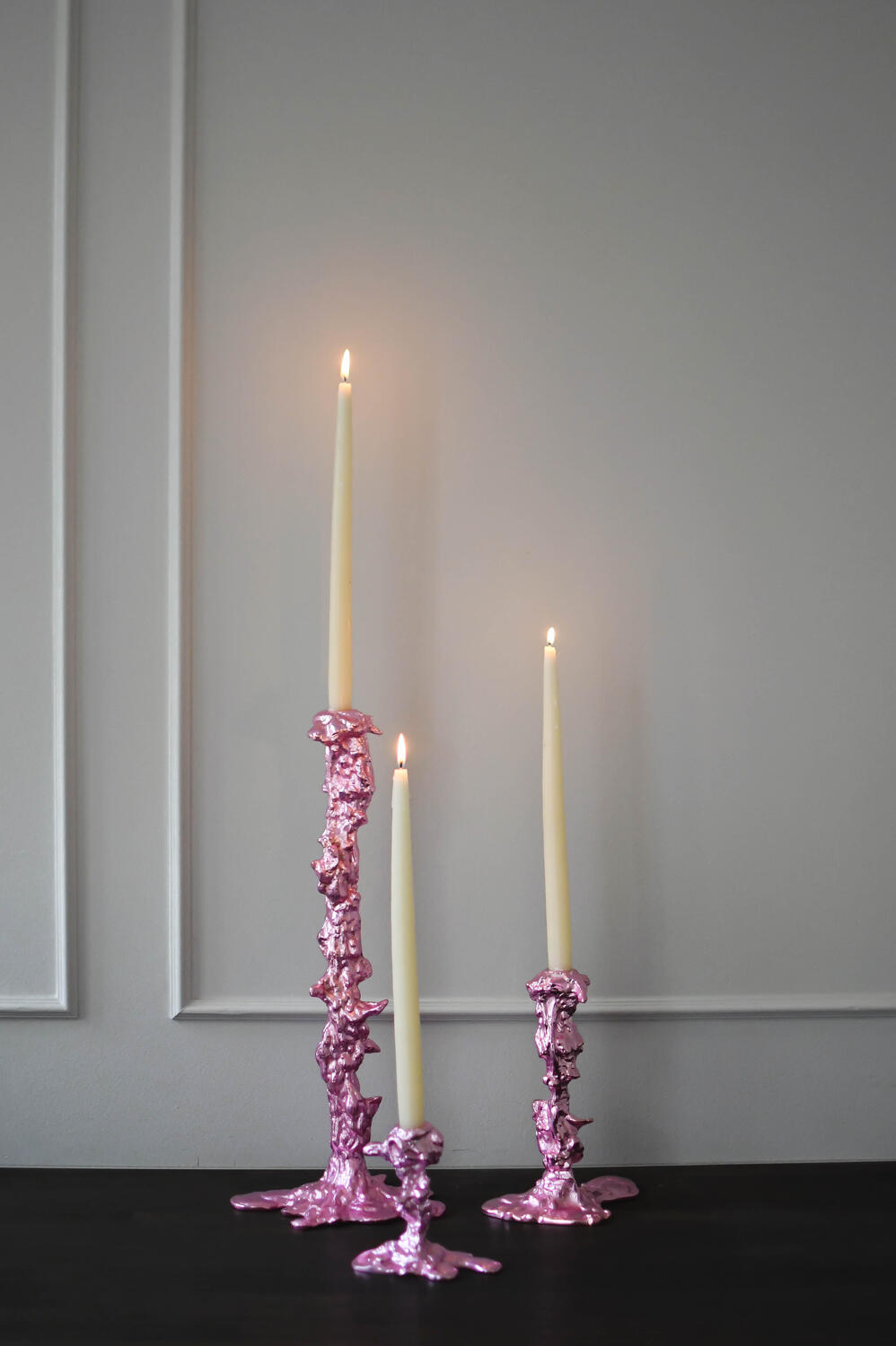 Drip lysestage, XXL - pink